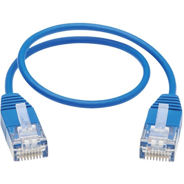 Eaton Tripp Lite Series Cat6 Gigabit Molded Ultra-Slim UTP Ethernet Cable (RJ45 M/M), Blue, 1 ft. (0.31 m) - Image 2