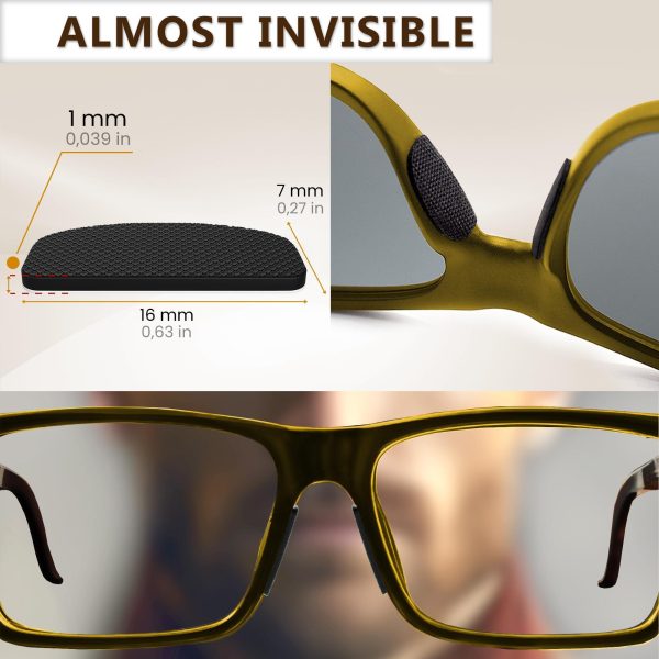 Eye Glasses Nose Pads Non Slip - 1 mm x 7 mm x 16mm Adhesive Glasses Nose Grip Non Slip - Silicone Eyeglass Nose Pads Soft Cushion - 6 Pairs Nose Grips - Glasses Accessories Anti-Slip - Image 4