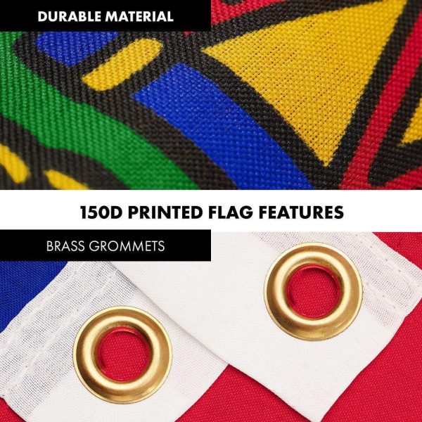 G128 Combo Pack: 6 Ft Tangle Free Spinning Flagpole (Black) & Haiti Flag 3x5 Ft Printed 150D Polyester, Brass Grommets (Flag Included) Aluminum Flag Pole - Image 4