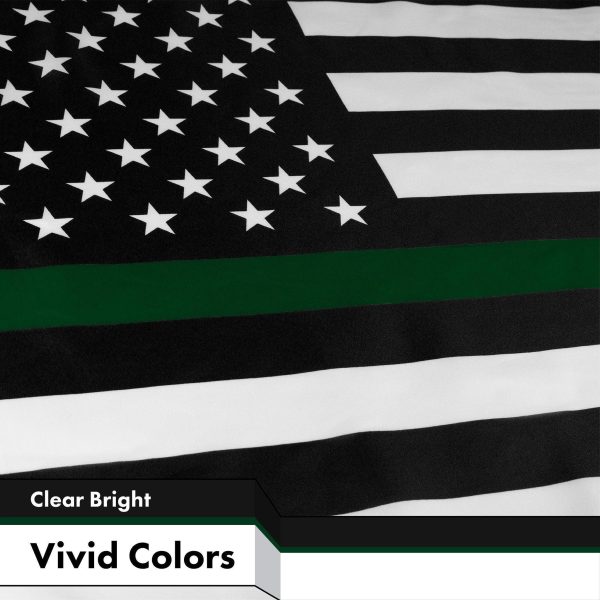 Thin Green Line American Flag 3x5 Ft 5-Pack Printed 150D Polyester By G128 - Image 3