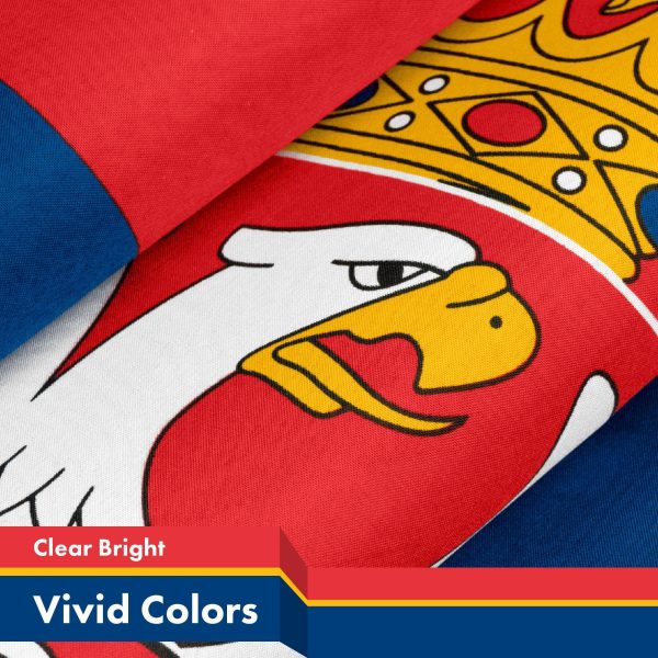 Serbia Serbian Flag 3x5 Ft 3-Pack 150D Printed Polyester By G128 - Image 3