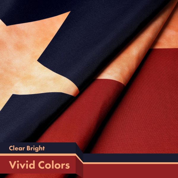 G128 3 Pack: Texas Tea-Stained Flag | 3x5 Ft | LiteWeave Pro Series Printed 300D Polyester | Indoor/Outdoor, Vibrant Colors, Brass Grommets, Thicker and More Durable Than 100D 75D Polyester - Image 3