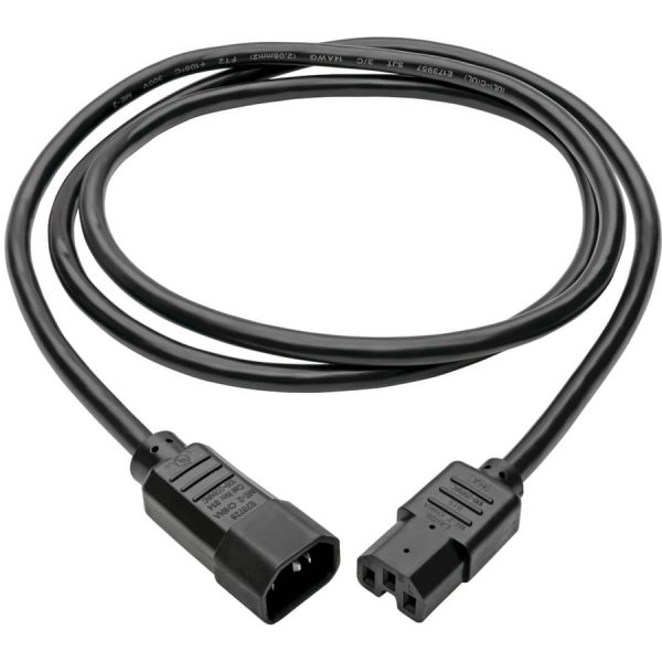 Eaton Tripp Lite Series Power Cord C14 to C15 - Heavy-Duty, 15A, 250V, 14 AWG, 6 ft. (1.83 m), Black - Image 2