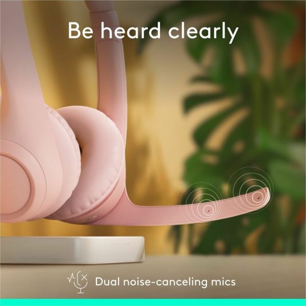 Logitech Zone 300 Wireless Bluetooth Headset With Noise-Canceling Microphone, Compatible with Windows, Mac, Chrome, Linux, iOS, iPadOS, Android - Rose - Image 10