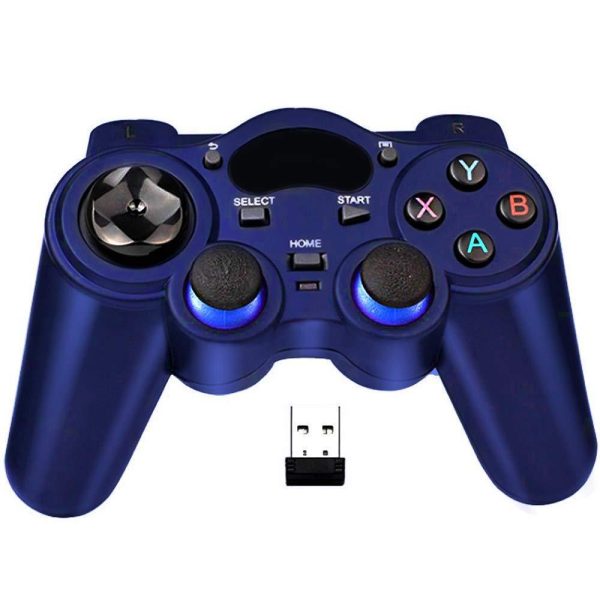 USB Wireless Gaming Controller Gamepad for PC Laptop Computer(Windows XP 7 8 10) & PS3 & Android & Steam (Blue)