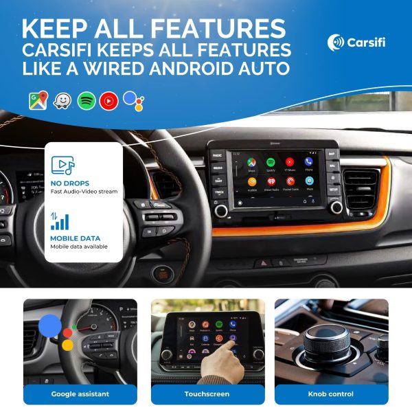 Wireless Android Auto Adapter for All Cars and Head Units with Wired Android Auto   Wireless Car Dongle USB Plug & Play - Image 4