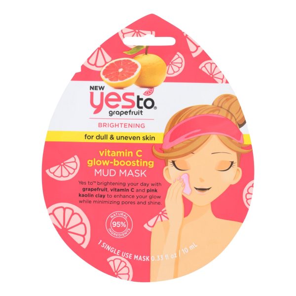 Yes To - Grapefruit - Vitamin C Glow-Boosting Mud Mask - Brightening - Case of 6 - 0.33 fl oz. - Image 2