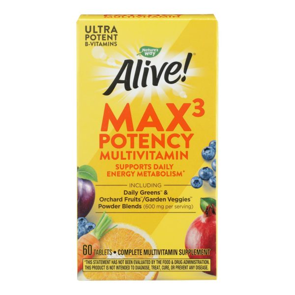 Nature's Way - Alive! Max3 Daily Multi-Vitamin - Max Potency - 60 Tablets - Image 2