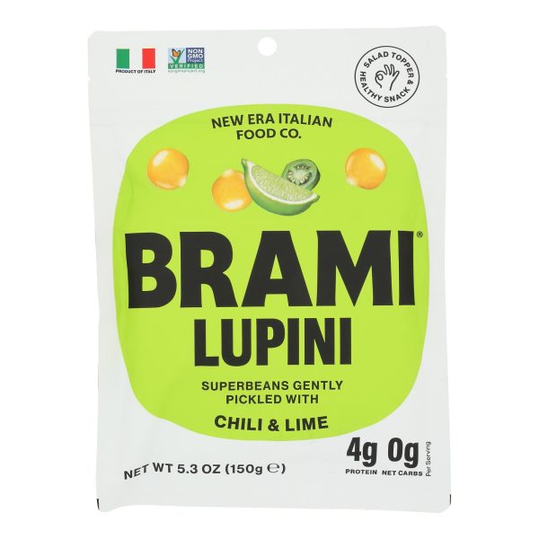 Brami Lupini Snack - Chili Lime - Case of 8 - 5.3 oz. - Image 2