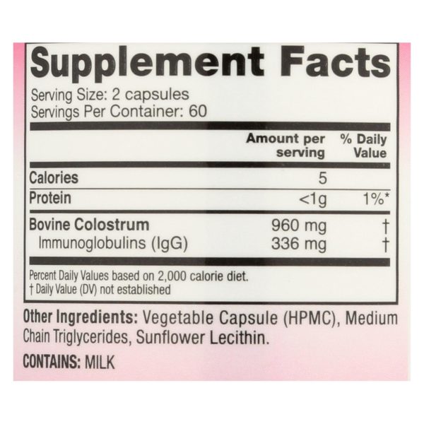 Symbiotics Colostrum High-IG - 120 Capsules - Image 2