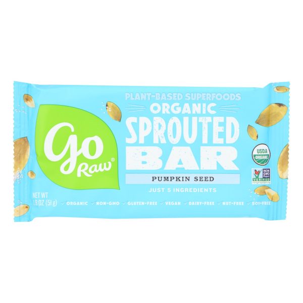 Go Raw - Organic Sprouted Bar - Pumpkin Seed - Case of 20 - 1.8 oz. - Image 2