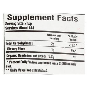 Frontier Herb Dandelion Root Organic Cut and Sifted - Single Bulk Item - 1LB