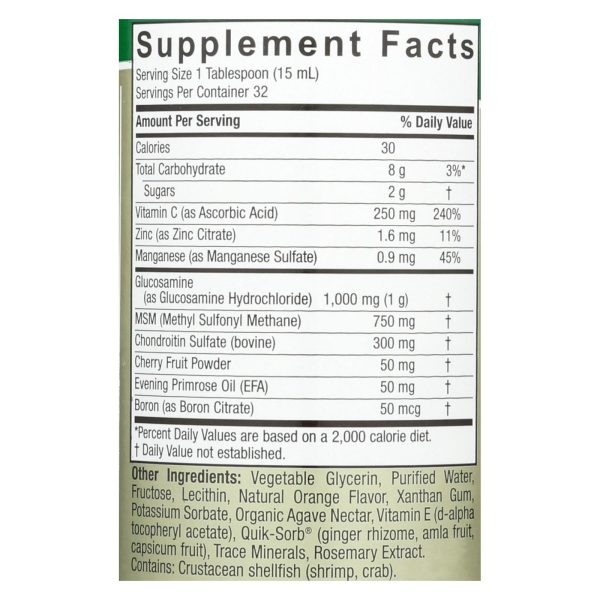 Nature's Answer - Liquid Glucosamine and Chondroitin with MSM Natural Orange - 16 fl oz