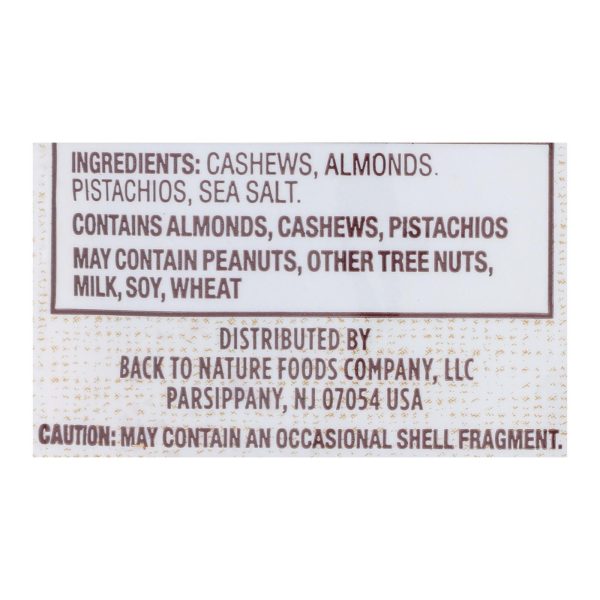 Back To Nature Cashew Almond Pistachio Mix - Case of 9 - 9 oz. - Image 2