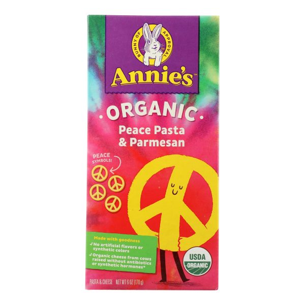 Annies Homegrown Macaroni and Cheese - Organic - Peace Pasta and Parmesan - 6 oz - case of 12 - Image 2
