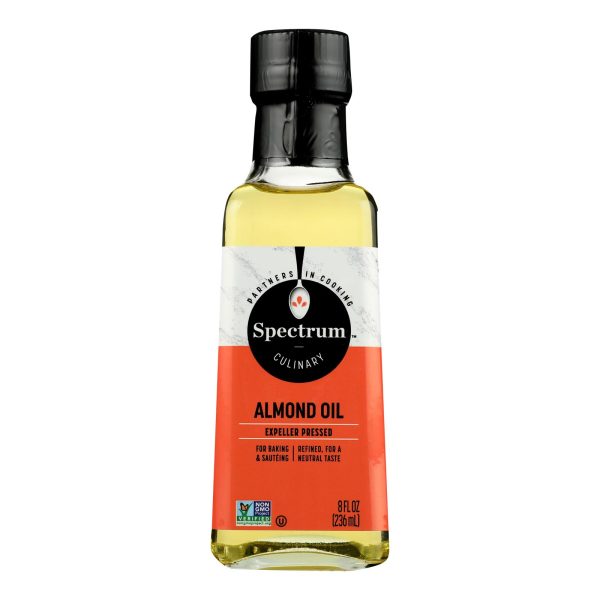 Spectrum Naturals Refined Sweet Almond Oil - Case of 6 - 8 Fl oz.