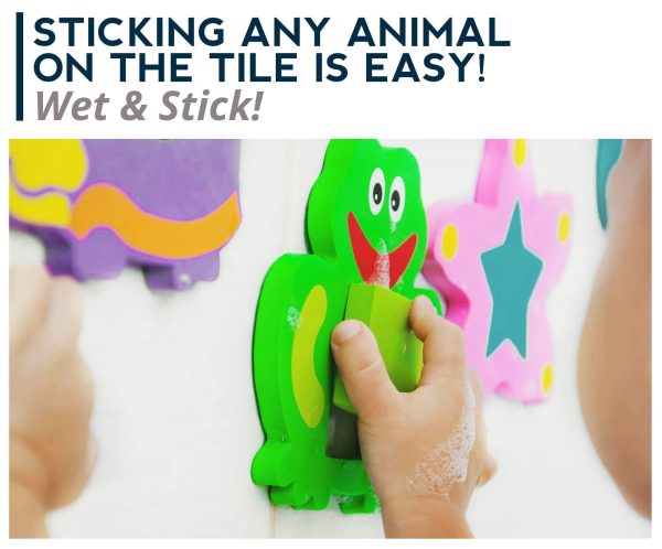 Foam Bath Toys   100% Non Toxic Floating Puzzles Animals   Early Learning Bathtub Toy   Fun Educational Geometric Shapes for Toddlers Kids Boys Girls   Free Bath Toy Organizer & Fishing Rod - Image 4