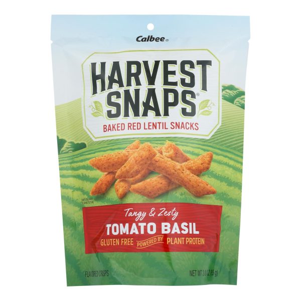 Calbee Snapea Crisp - Lentil Snaps - Tomato Basil - Case of 12 - 3 oz
