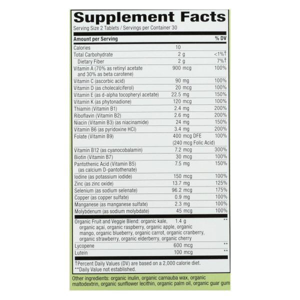 Nature's Way - Alive! Garden Goodness Men's Multi-Vitamin - 60 Tablets - Image 3