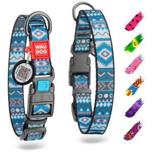 Nylon Dog Collar   Adjustable Dog Collar for Large Dogs Small & Medium Dogs   Breakaway Puppy Collars for Large Breed Dogs   Boy & Girl Dog Collars with Durable Plastic Buckle and QR Dog Tag
