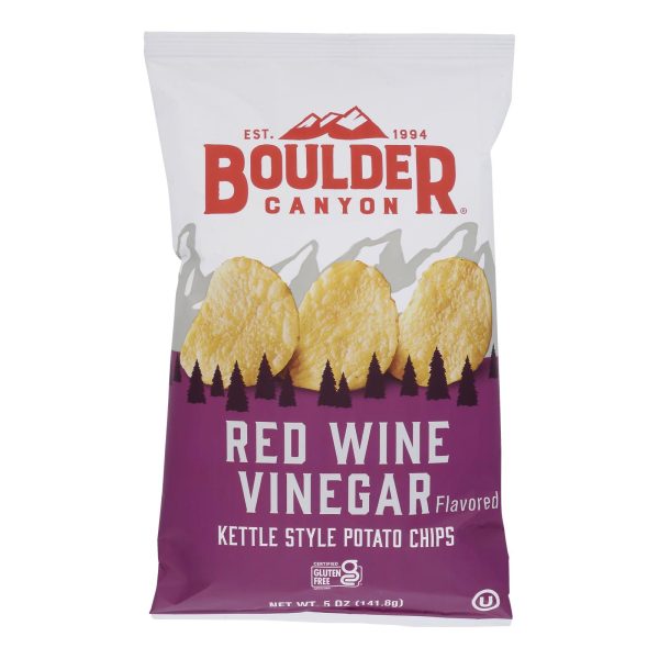 Boulder Canyon - Kettle Chips - Red Wine Vinegar - Case of 12 - 5 oz.