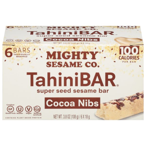 Mighty Sesame Company - Tahini Bar Cocoa Nibs - Case of 8 - 6/3.8 OZ - Image 2