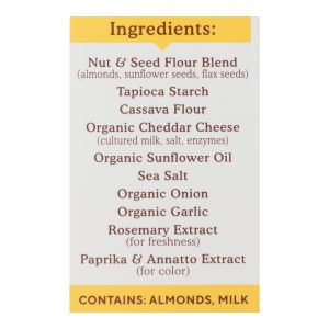 Simple Mills Farmhouse Cheddar Almond Flour Crackers - Case of 6 - 4.25 oz.