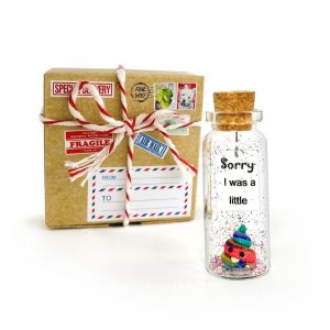 I'm Sorry Gifts for Her and Him   Personalised Apology Gift   Cute Poop in a Jar and Sorry Card   Forgive Me Present Idea (in Beige Craft Box Sorry I was a little   Rainbow Poop)