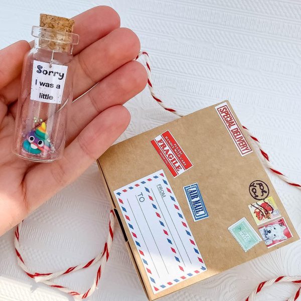 I'm Sorry Gifts for Her and Him   Personalised Apology Gift   Cute Poop in a Jar and Sorry Card   Forgive Me Present Idea (in Beige Craft Box Sorry I was a little   Rainbow Poop) - Image 6
