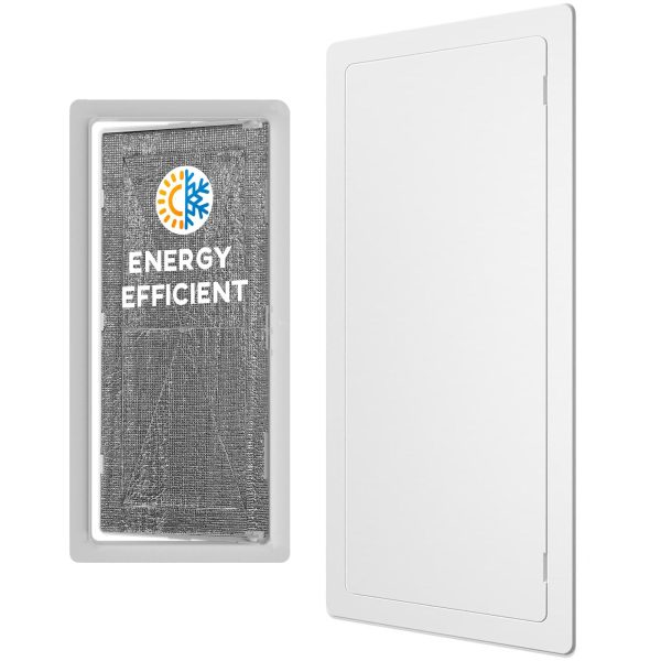 Access Panel for Drywall   14 x 29 inch   Insulated   Wall Hole Cover   Access Door   Plumbing Access Panel for Drywall   Heavy Durable Plastic White