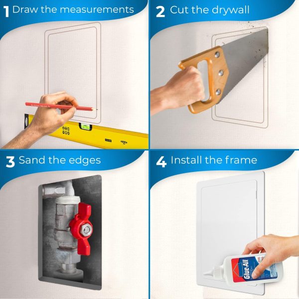 Access Panel for Drywall   14 x 29 inch   Insulated   Wall Hole Cover   Access Door   Plumbing Access Panel for Drywall   Heavy Durable Plastic White - Image 3
