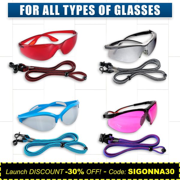 SIGONNA Eye Glasses String Holder Straps   Sports Sunglasses Strap for Men Women   Eyeglass Holders Around Neck   Glasses Retainer Cord Chains Lanyards - Image 6
