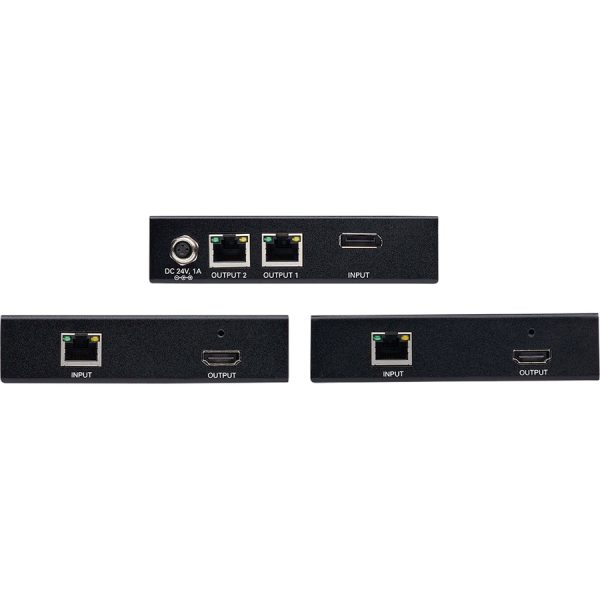 Eaton Tripp Lite Series 2-Port DisplayPort to HDMI over Cat6 Splitter/Extender Kit, Transmitter/Dual Receivers, 4K 60 Hz, PoC, 125 ft., TAA - Image 2