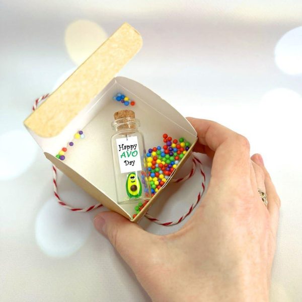 Tiny Magical Message in a Bottle Gift Idea   Classy Inspirational Gifts for Him and Her   Unique Presents for Women and Men (Green Avocado   Happy Avo Day in Craft Gift Box) - Image 5