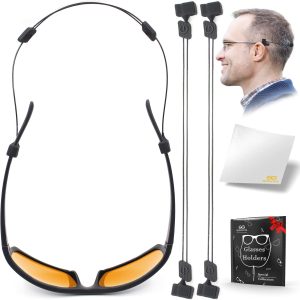 Eye Glasses String Strap Holder   No Tail Sunglass Strap for Man Women   Adjustable Glasses Strap   Wire Eyeglass Strap Lanyard   2 Cords   14  M