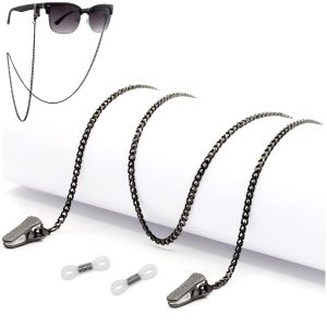 SIGONNA Eyeglass Chains for Women Men   Eyeglass Holder Strap   Eye Glass Accessory Chain   Eyeglass Holder Around Neck (Black)
