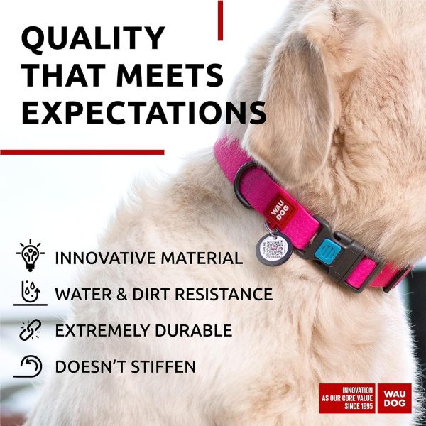 Waterproof Dog Collar   Adjustable Dog Collar for Large Dogs Small and Medium Dogs   Breakaway Dog Collar Waterproof with Plastic Buckle and QR Dog Tag Boy & Girl Dog Collars (Pink) - Image 4