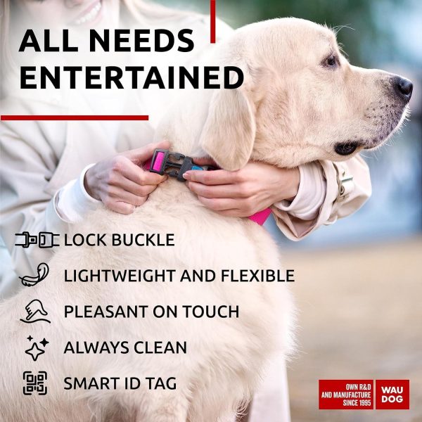 Waterproof Dog Collar   Adjustable Dog Collar for Large Dogs Small and Medium Dogs   Breakaway Dog Collar Waterproof with Plastic Buckle and QR Dog Tag Boy & Girl Dog Collars (Pink) - Image 5