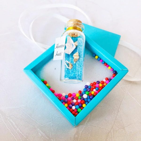 Tiny Magical Message in a Bottle Gift Idea   Classy Inspirational Gifts for Him and Her   Unique Presents for Women and Men (Blue Sand   Adventure Awaits in Teal Gift Box) - Image 3