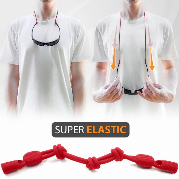 SIGONNA Glasses Strap Holder   No Tail Eyeglass Strap Cord String   Adjustable Eye Glasses Holders Around Neck Head   Eyeglasses Strap Lanyard   Sunglasses Glasses Strap for Men Women   2 Pcs - Image 4
