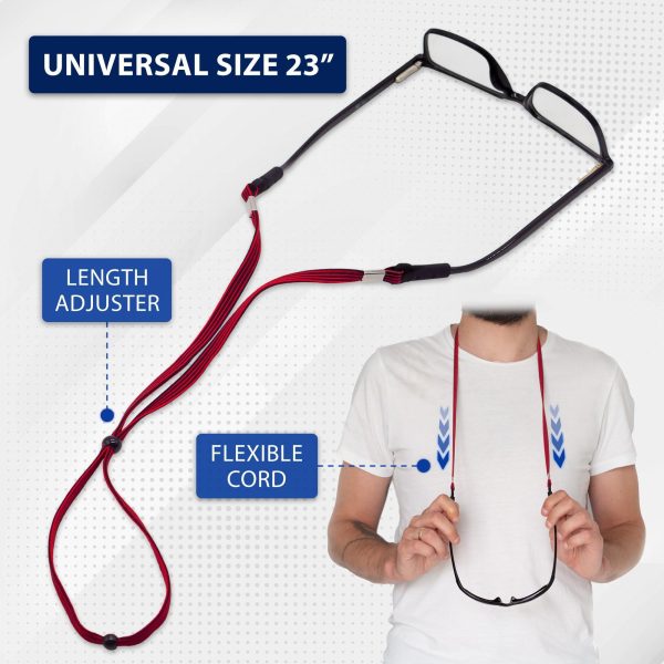 SIGONNA Eye Glasses Holders Around Neck   Glasses Strap Anti Slip   Sunglasses Strap Holder for Men Women   Eyeglasses Strap Lanyard   Eyeglass Holder Strap Chain   4 Cords - Image 5