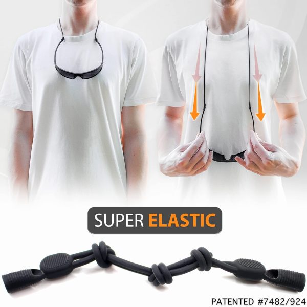 SIGONNA Glasses Strap Holder   No Tail Eyeglass Strap Cord String    Adjustable Eye Glasses Holders Around Neck Head   Eyeglasses Strap Lanyard   Sunglasses Glasses Strap for Men Women   2 Pcs - Image 4