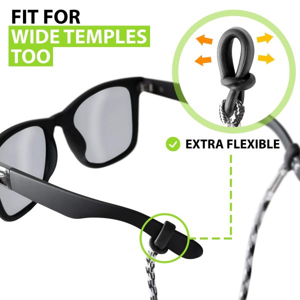 SIGONNA Eyeglasses String Holder Strap Cord   Eyeglass Chain for Men Women   Glasses Lanyard Holders Around Neck   Sports Eye Glass Straps Sunglass Retainer   5 Cords Brown - Image 4