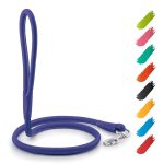 Rolled Leather Dog Leash 4Ft * 0.3 in for Small Medium and Large Dogs   Heavy Duty Leather Puppy Leash for Outdoor Walking Running Training   Strong Dog Leashes for Large Breed Dogs (Purple)