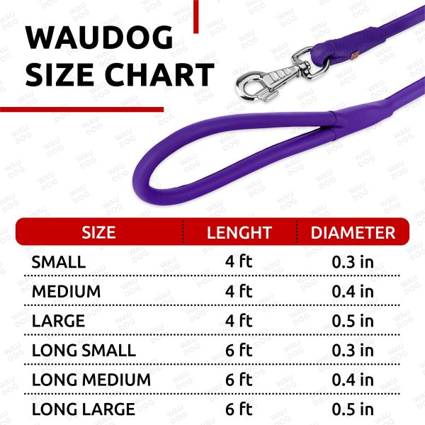 Rolled Leather Dog Leash 4Ft * 0.3 in for Small Medium and Large Dogs   Heavy Duty Leather Puppy Leash for Outdoor Walking Running Training   Strong Dog Leashes for Large Breed Dogs (Purple) - Image 6