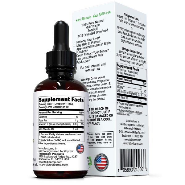 CO2 Extracted Milk Thistle Seed Oil   100% Potent Liver Support Milk Thistle Oil   Rich in Silymarin Zinc Omegas Tocopherols   Pure Milk Thistle Drops 2 Fl Oz - Image 2