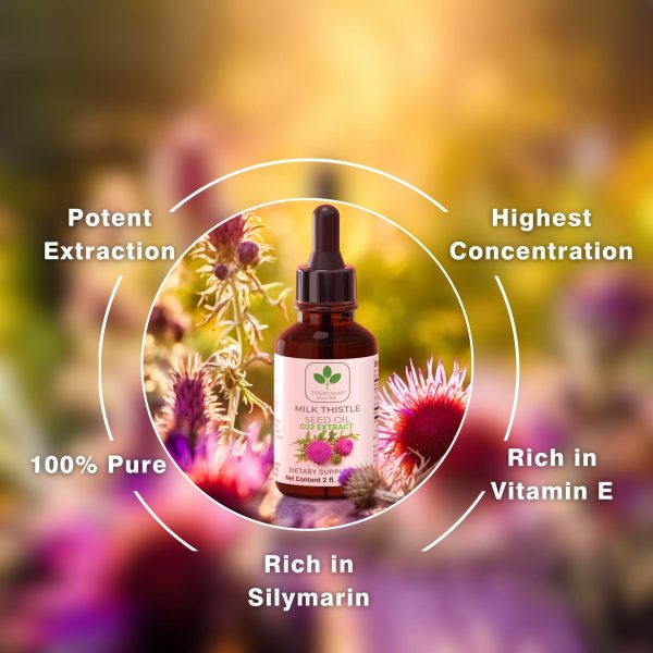 CO2 Extracted Milk Thistle Seed Oil   100% Potent Liver Support Milk Thistle Oil   Rich in Silymarin Zinc Omegas Tocopherols   Pure Milk Thistle Drops 2 Fl Oz - Image 3