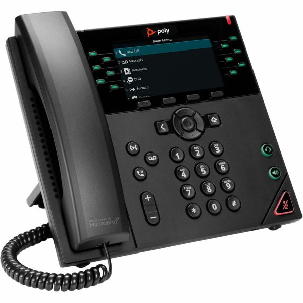 Poly VVX 450 IP Phone - Corded - Corded - Wall Mountable, Desktop - Black - Image 2