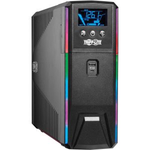Eaton Tripp Lite Series 1500VA 900W 120V Pure Sine Wave Gaming UPS Battery Backup - LCD, AVR, RGB LEDs, USB Charging, Power Saving