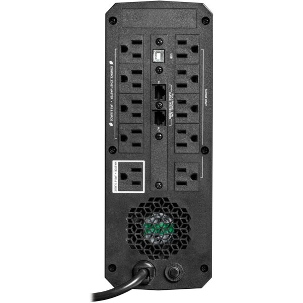 Eaton Tripp Lite Series 1500VA 900W 120V Pure Sine Wave Gaming UPS Battery Backup - LCD, AVR, RGB LEDs, USB Charging, Power Saving - Image 5